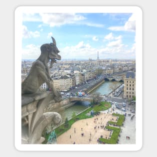 Gargoyle View of Paris Sticker